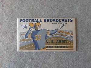 1947 College Football Broadcast Game Schedules Program U.S. Army & Air Force + - Picture 1 of 12