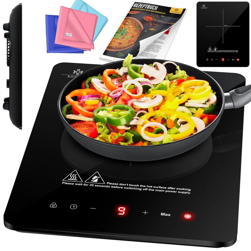 KESSER® Induktionskochplatte 2100W Induktion Kochfeld Kochplatte 28cm Herdplatte