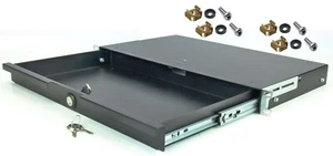 Tiroir rack 1U SFX 27 cm de profondeur noir serrure rack tiroir verrouillable 19" - Photo 1/17