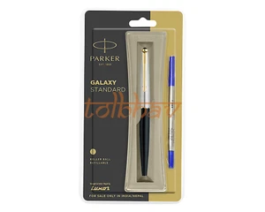 Parker Galaxy Standard Gold Trim Roller Ball Pen Black - Picture 1 of 6