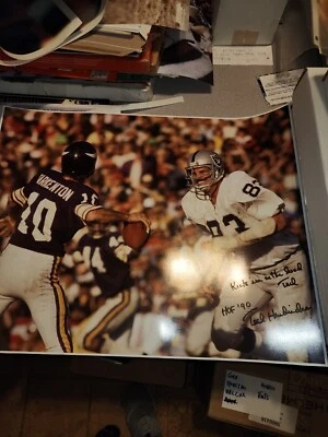 Ted Hendricks Oakland Raiders Signed 16x20 Photo With Inscriptions JSA - Image 1 of 2