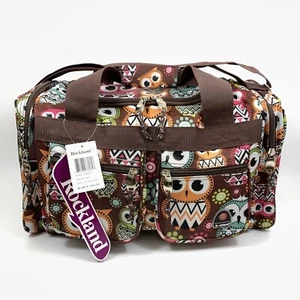 Rockland Owl Pattern Tote Duffel Bag with Shoulder & Hand Straps 19" x 11" x 10" - Picture 1 of 10