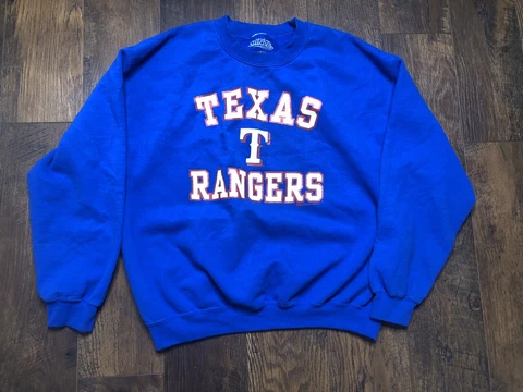 Texas Rangers Blue Crew Neck Sweater Large Mlb Stitches  j17 Cover