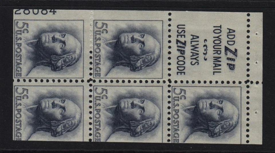 1963 Washington Sc 1213a untagged Slogan 3 MNH 55% plate number 28084 LL - Image 1 of 1