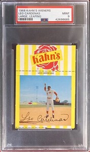 1968 Kahn's Wieners Leo Cardenas Large, Leaping PSA 9 Mint