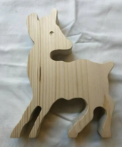 Reh Tanne Holz Handarbeit Deko Advent Schwarzwald 19 cm - Bild 1 von 3