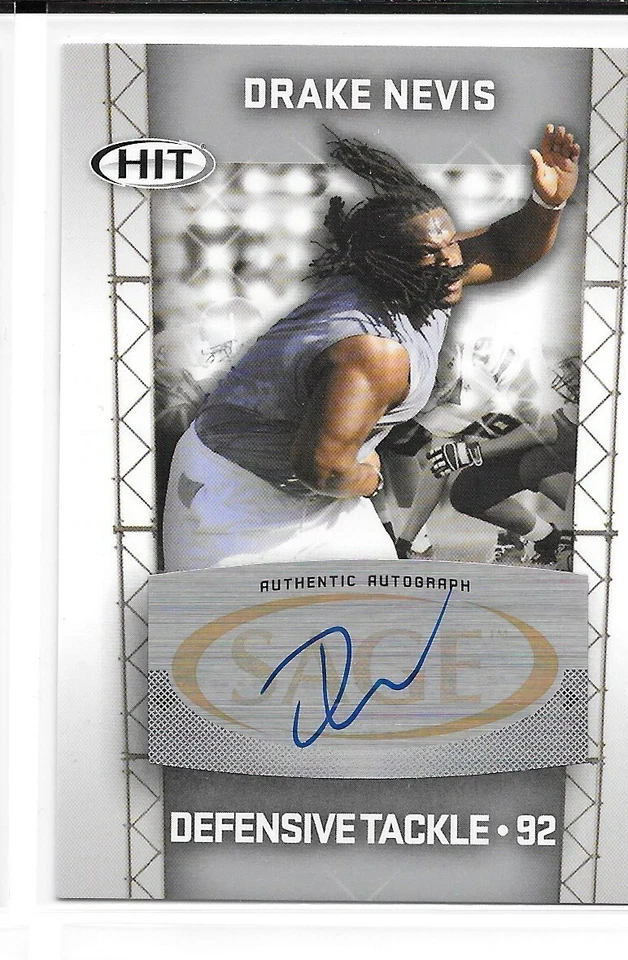 2011 SAGE HIT Drake Nevis Autograph Card #A92 - Image 1 of 1
