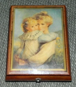 Reuge Swiss Mother & Child Wooden Musical Jewelry Box # 5652 Made in Italy - Picture 1 of 8