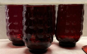 4 VINTAGE RUBINROTE BECHER ANKER HOCKING - Bild 1 von 3