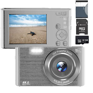 2.4'' Digital Camera 32GB HD 1080P 44MP LCD Display Screen 16X Zoom Anti-Shake