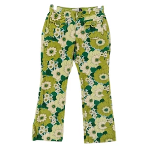 Vintage Floral Corduroy Bootcut Jeans Girls 8 Gap Kids Retro Funky Mod Daisy - Picture 1 of 16