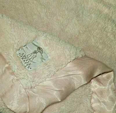 4C Set of 2 LITTLE GIRAFFE Luxe Faux Fur Pink Plush Satin Baby Crib Blankets - Image 1 of 3