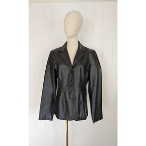 Studio Y schwarze Lederjacke - Medium - Vintage Y2K - Bild 1 von 11