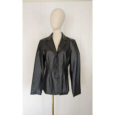 Chaqueta de cuero negra Studio Y - mediana - vintage Y2K Foto 1 de 4