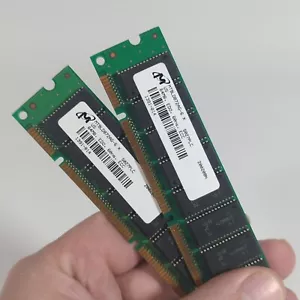 Micron EDO ECC DIMMs - 2x 64MB Single Sided 60ns, 128MB Total - Fully Tested - Picture 1 of 4
