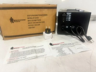 Rockstone Power 5000W Step Up⬆️/Down⬇️ Voltage Converter Transformer 110V/220V - Image 1 of 4