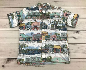 REYN SPOONER Old Haleiwa Town Waimea Hawaiian Shirt Aloha Camp Men’s L - Picture 1 of 9