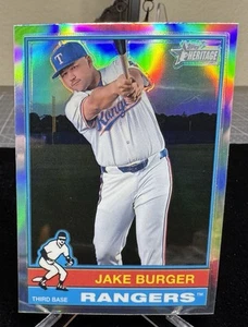 2025 Topps Heritage rifrattore cromato #352 Jake Burger, Texas Rangers - Foto 1 di 2