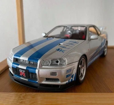 Vehículo deportivo grande 1:18 Nissan Skyline GT-R R34 diecast modelo coche coleccionable Foto 1 de 4