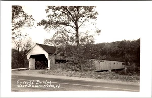 West Dummerton Vermont vt  Covered Bridge Real Photo Postcard RPPC D960 - Picture 1 of 2