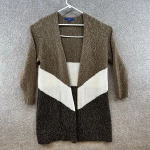 Apt. 9 Women's Cardigan Sweater Size XXL Open Front Stripe Knit - Picture 1 of 12