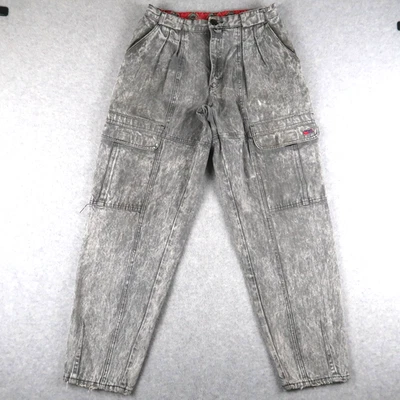 Jeans Bugle Boy Vintage Años 80 Para Hombre 31 (30x30.5) Gris Ácido Denim Carga Militar Foto 1 de 4