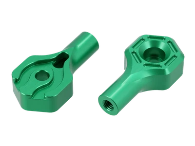 Set: CNC Blinkerträger vorn, Grün, Aluminium, M8, LED - für Simson S51, S50, S70 - Bild 1 von 3