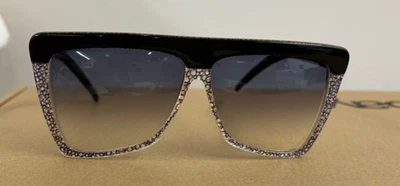 Винтажные солнцезащитные очки Laura Biagiotti T 4-C155 Embellished Jewel Dazzle большого размера Италия - Изображение 1 из 4