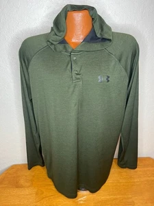Men's Under Armour Loose Athletic Pullover Hoodie Large L - Green - Polyester - Picture 1 of 6