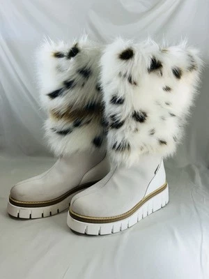Botas de invierno Oscar Sport blancas marrones de piel manchada para mujer talla US 9 EU 40 Foto 1 de 4