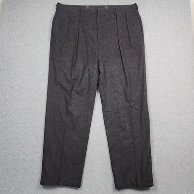 Pantalones Polo Ralph Lauren Para Hombre 40X30 Gris Lana Cachemira Plisados Hechos en Italia Foto 1 de 4