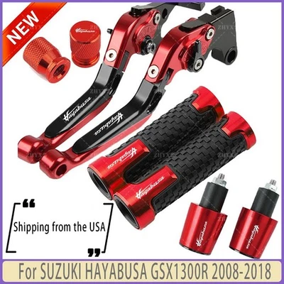 For SUZUKI HAYABUSA GSX1300R 2008-2018 Handle Grips End Cap Brake Clutch Levers Foto 1 de 4