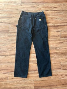 Pantalones cargo vintage Y2K Carhartt ropa de trabajo hechos en EE. UU. retro negros talla 30 - Imagen 1 de 12