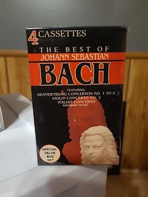 New Sealed The Best of Johann Sebastian Bach Value 4 Cassette Set Madacy Records - Image 1 of 3