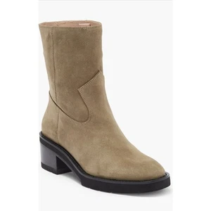 Stuart Weitzman Boulevard Moto Bootie Tan Size 10 NEW Suede Leather Lug Sole - Picture 1 of 8