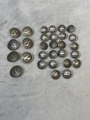 Vintage Military Uniform Buttons Lot Superior Quality Crossed Axes Metal 32 - Image 1 of 4