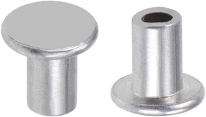 uxcell 100 Pcs 4mm x 6mm Aluminum Flat Head Semi-Tubular Rivets M4 x - Picture 1 of 3