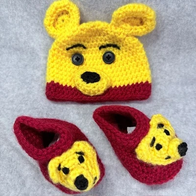 Infant Costume Winnie Pooh Handcrafted Crochet Photo Birthday Baby Shower Gift - Image 1 of 4