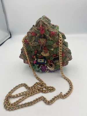 RARE Mary Frances Christmas Tree PURSES Hard Shell Purse Shoulder RETIRED BAG - Image 1 of 4