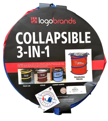 PHILLIES: 3 IN 1 - Trash Can, Cooler, Laundry Hamper - w/ Handles Holds 13 Gal. - Image 1 of 4