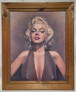 Icónica Litografía Marilyn Monroe - Impresión superior halter dorado 16x20 para exhibición de pared - Imagen 1 de 6