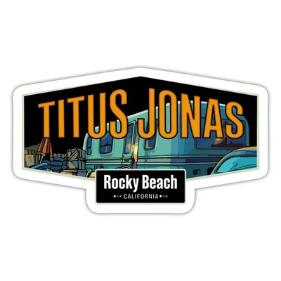 SPREADSHIRT Die drei Fragezeichen Titus Jonas Wohnwagen Aufkleber Sticker, max. 10 x 10 cm