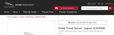 Sensor de viaje pedal jaguar c2c8368 2002-2008 tipo S Foto 1 de 2