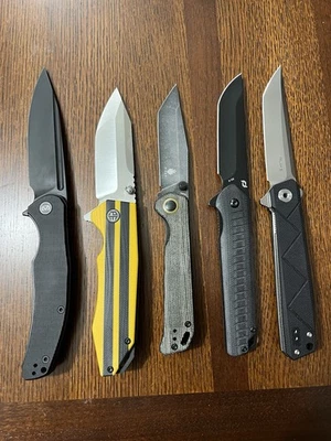 Budget Blade Lot Pocket Folding Knife Miguron Kizer Ruike Petrified Fish 154CM - Image 1 of 4