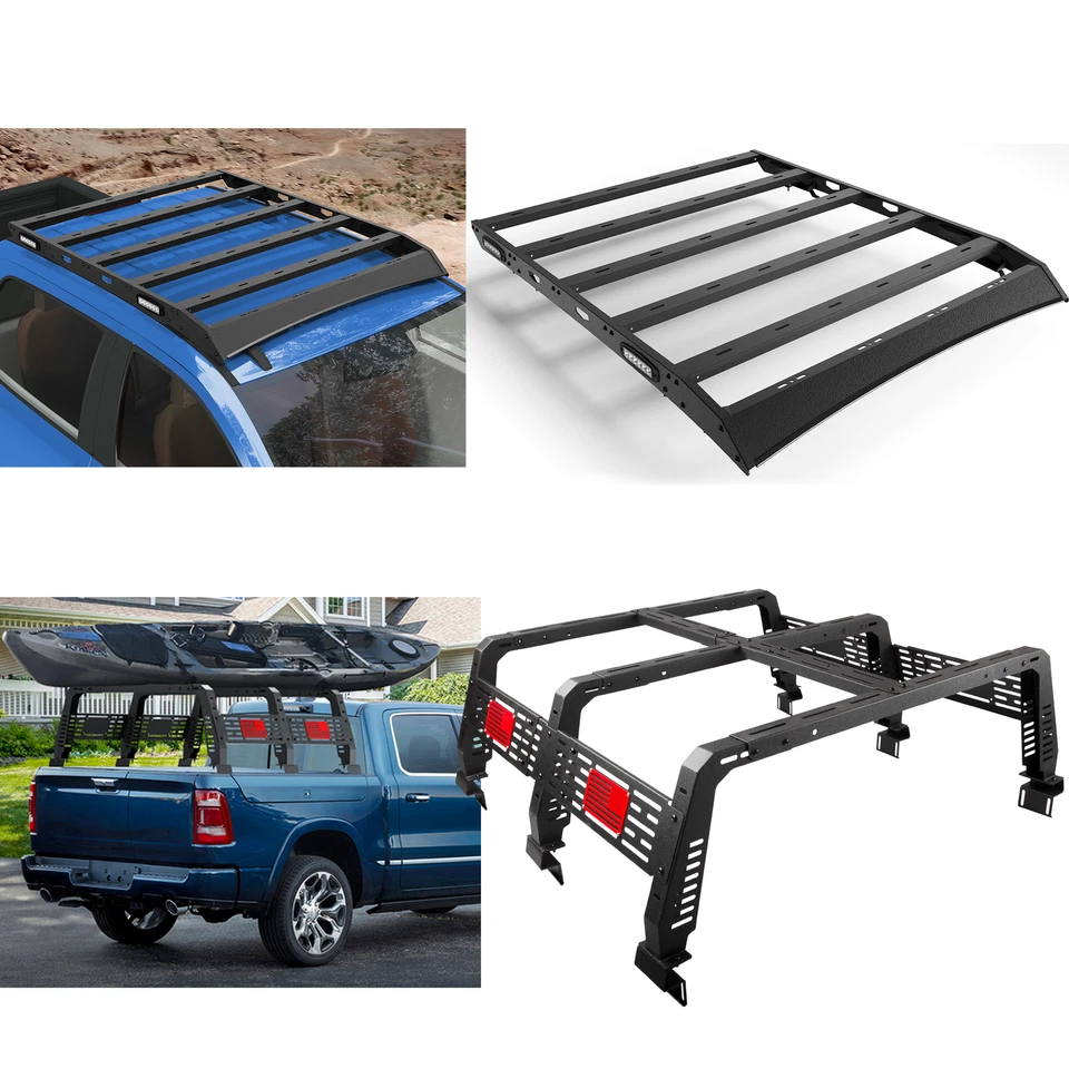 For 2007-2013 Toyota Tundra Black Roof Rack Cargo Carrier /Steel Bed Rack Cargo  Foto 1 de 4