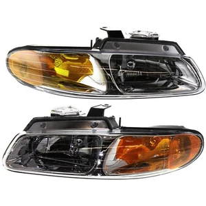 Headlight Set of 2 L & R For 96-99 Dodge Caravan Plymouth Voyager Town & Country - Picture 1 of 12