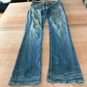 Rock Revival Debbie Bootcut Jeans Women 29 Blue Low Rise Flap Pocket Stretch - Picture 1 of 15