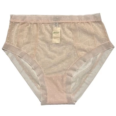 NWT AERIE High Waisted Boybrief Pantie/Underwear Sz XS-S-M Pink Sheer #830 - Image 1 of 4