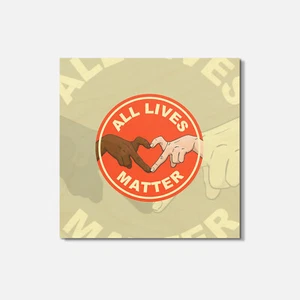 Posavasos cuadrados de madera All Lives Matter de 4"" X 4"" - Imagen 1 de 3