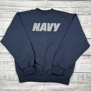 Soffe U.S. Navy PT Crewneck Sweatshirt Navy Blue Size Medium Pullover Sweater - Picture 1 of 7